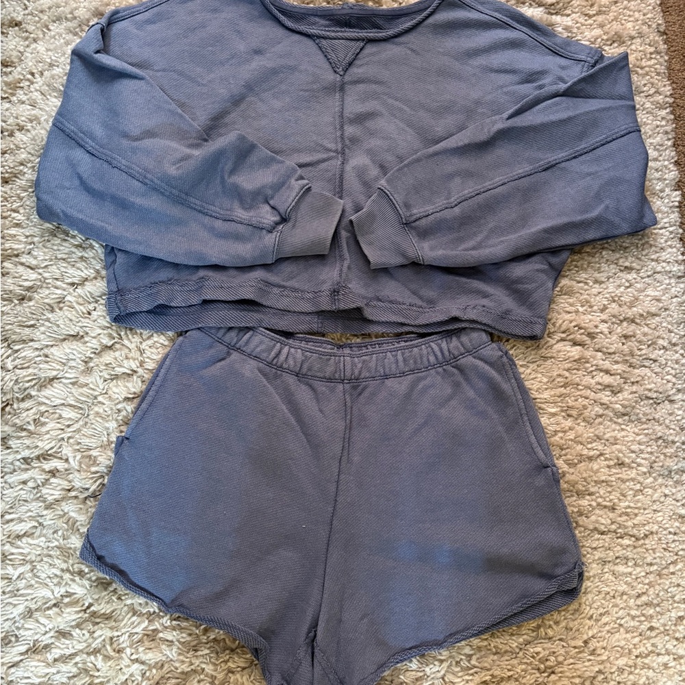 Aerie Blue Textured Lounge Set